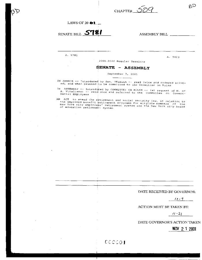 NYS Bill and Veto Jackets: 2001, Chapter 509