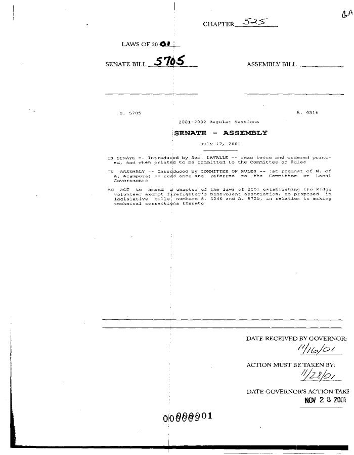 NYS Bill and Veto Jackets: 2001, Chapter 525