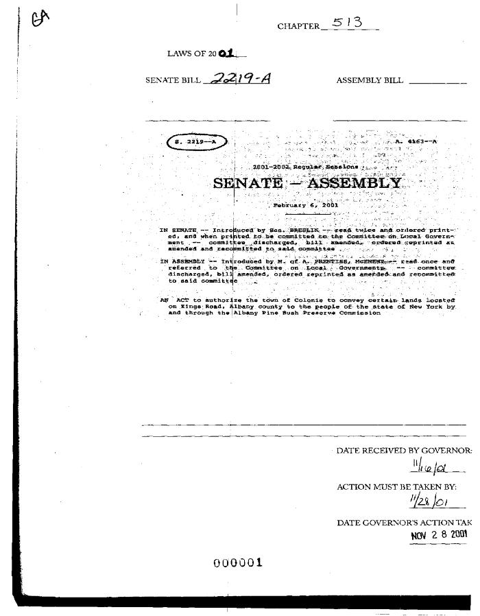 NYS Bill and Veto Jackets: 2001, Chapter 513