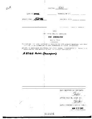 NYS Bill and Veto Jackets: 2001, Chapter 521