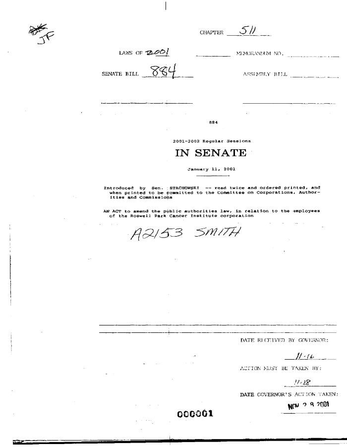 NYS Bill and Veto Jackets: 2001, Chapter 511