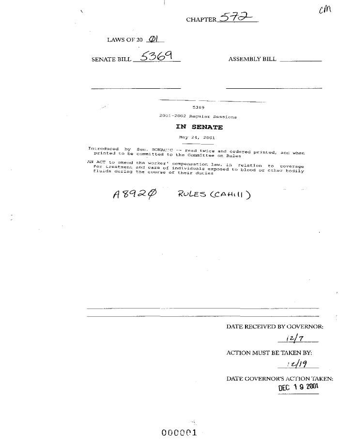 NYS Bill and Veto Jackets: 2001, Chapter 572