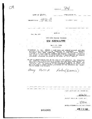 NYS Bill and Veto Jackets: 2001, Chapter 74