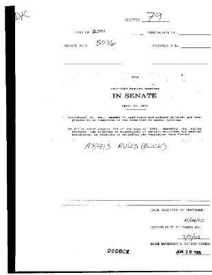 NYS Bill and Veto Jackets: 2001, Chapter 79