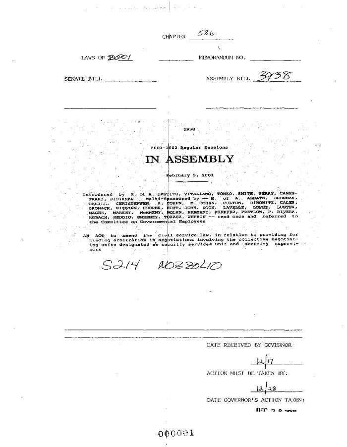 NYS Bill and Veto Jackets: 2001, Chapter 586