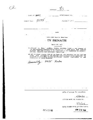 NYS Bill and Veto Jackets: 2001, Chapter 81