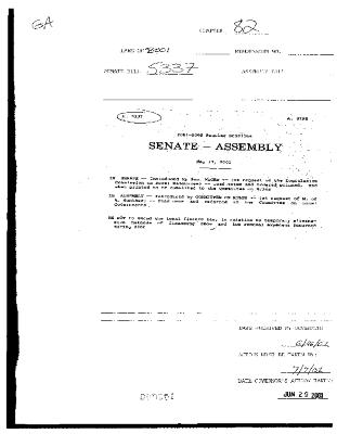 NYS Bill and Veto Jackets: 2001, Chapter 82