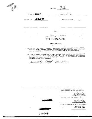 NYS Bill and Veto Jackets: 2001, Chapter 72