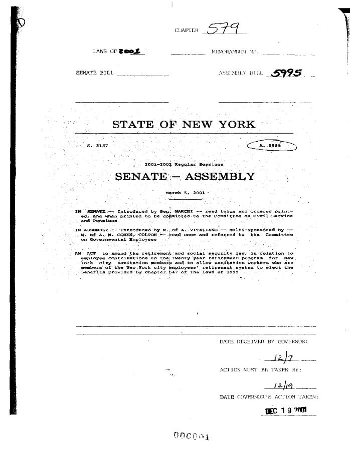 NYS Bill and Veto Jackets: 2001, Chapter 579