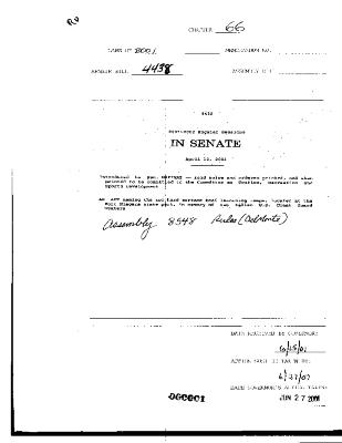 NYS Bill and Veto Jackets: 2001, Chapter 66
