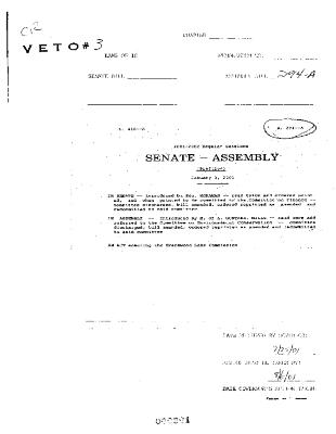 NYS Bill and Veto Jackets: 2001, Veto 3