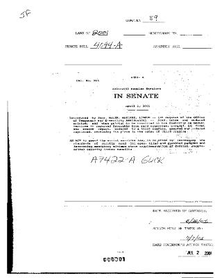 NYS Bill and Veto Jackets: 2001, Chapter 89