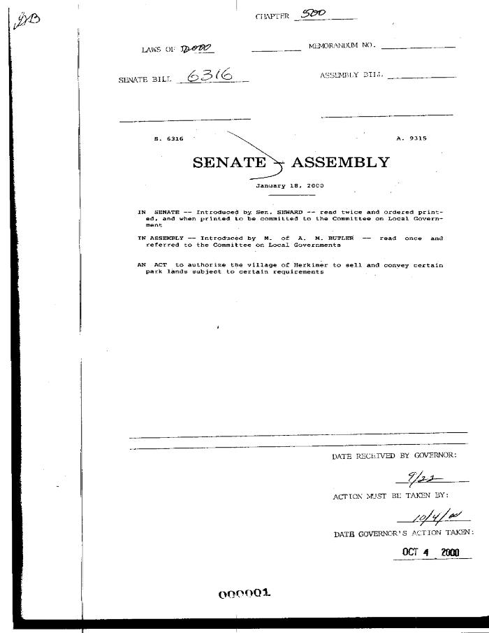 NYS Bill and Veto Jackets: 2000, Chapter 500