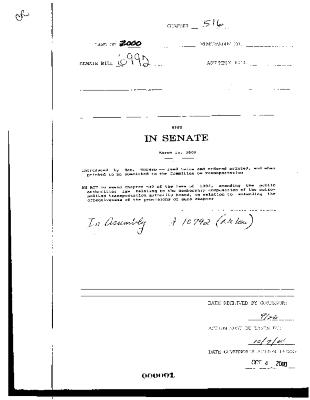 NYS Bill and Veto Jackets: 2000, Chapter 516