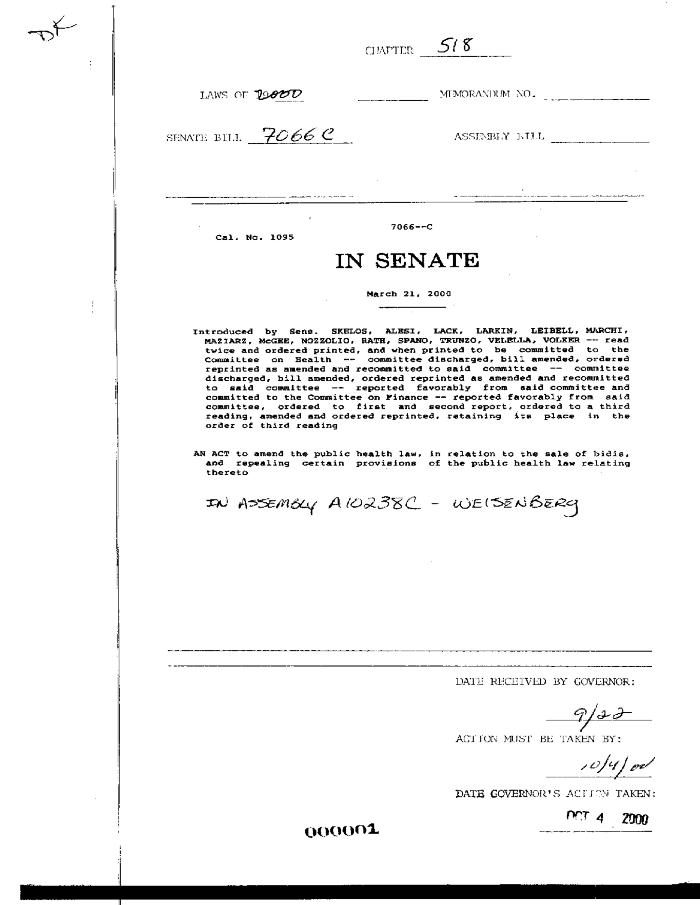 NYS Bill and Veto Jackets: 2000, Chapter 518