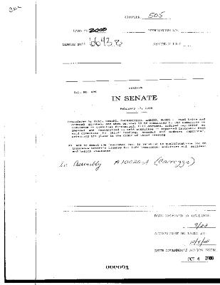NYS Bill and Veto Jackets: 2000, Chapter 505