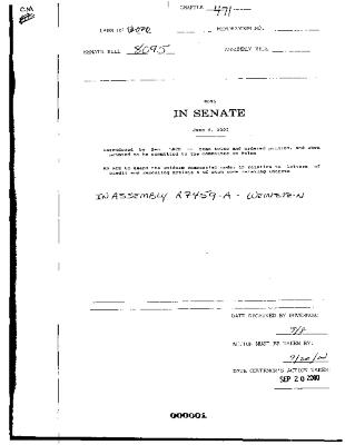 NYS Bill and Veto Jackets: 2000, Chapter 471