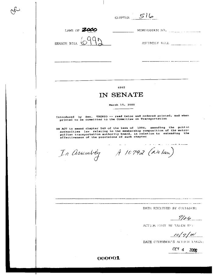 NYS Bill and Veto Jackets: 2000, Chapter 516