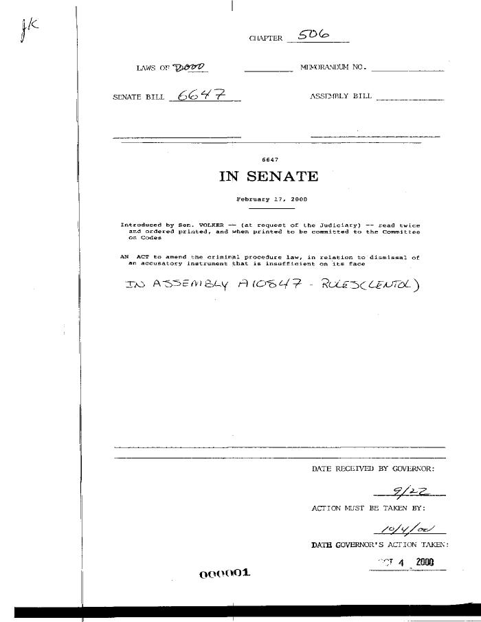 NYS Bill and Veto Jackets: 2000, Chapter 506