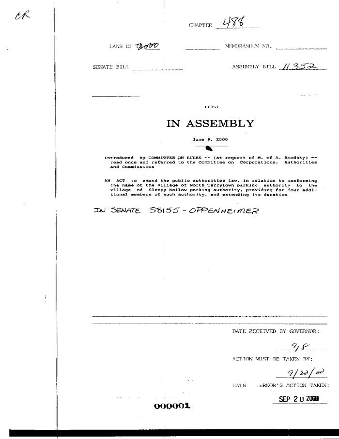 NYS Bill and Veto Jackets: 2000, Chapter 488