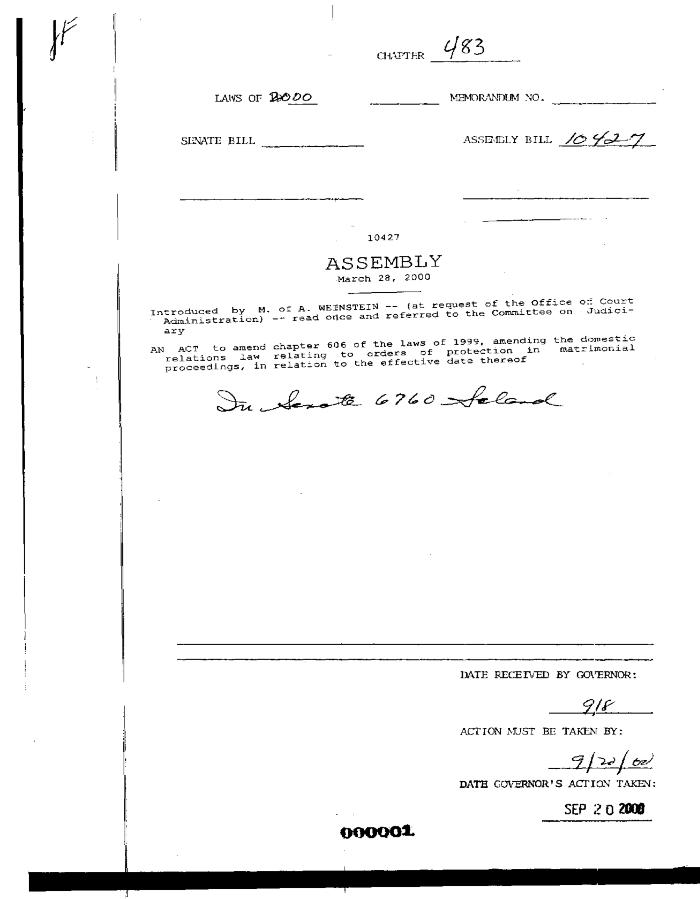 NYS Bill and Veto Jackets: 2000, Chapter 483