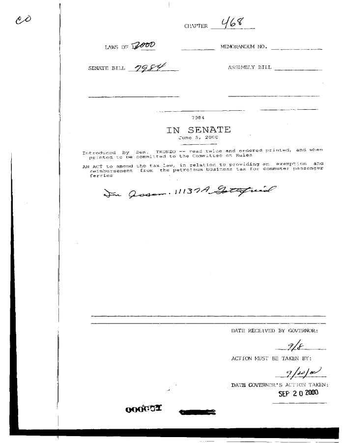 NYS Bill and Veto Jackets: 2000, Chapter 468