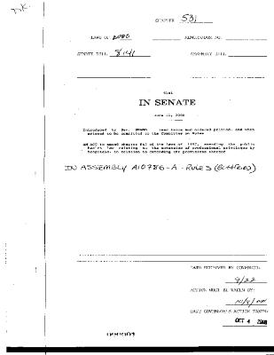 NYS Bill and Veto Jackets: 2000, Chapter 531