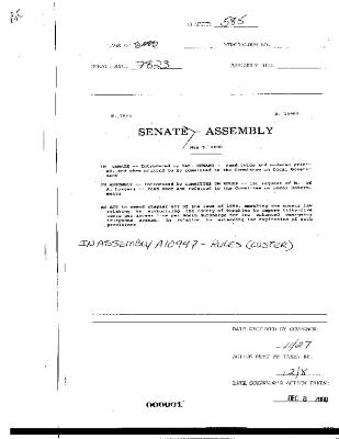 NYS Bill and Veto Jackets: 2000, Chapter 585