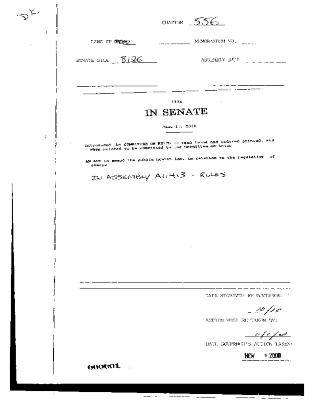 NYS Bill and Veto Jackets: 2000, Chapter 556