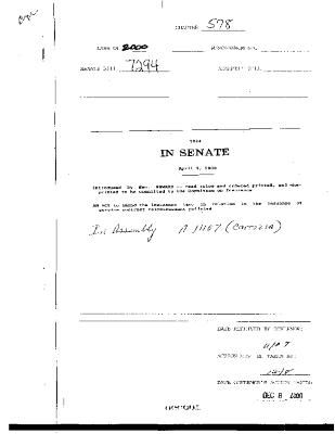 NYS Bill and Veto Jackets: 2000, Chapter 578