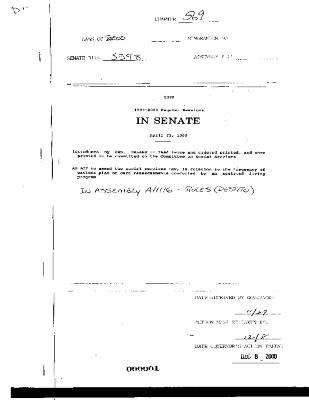 NYS Bill and Veto Jackets: 2000, Chapter 569