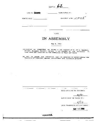 NYS Bill and Veto Jackets: 2000, Chapter 62