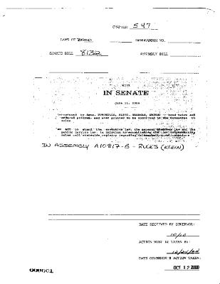 NYS Bill and Veto Jackets: 2000, Chapter 547