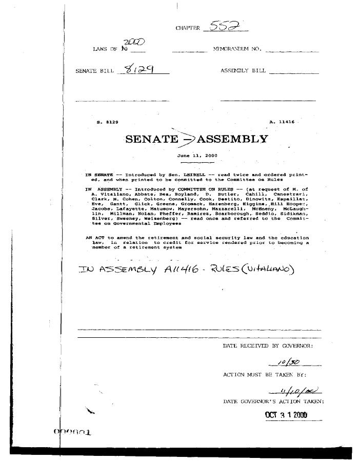 NYS Bill and Veto Jackets: 2000, Chapter 552