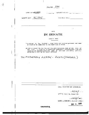 NYS Bill and Veto Jackets: 2000, Chapter 588
