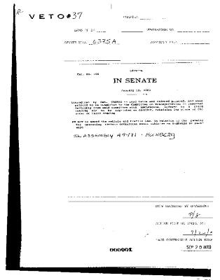 NYS Bill and Veto Jackets: 2000, Veto 37