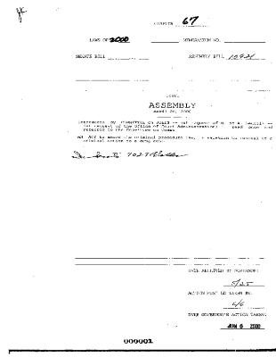 NYS Bill and Veto Jackets: 2000, Chapter 67