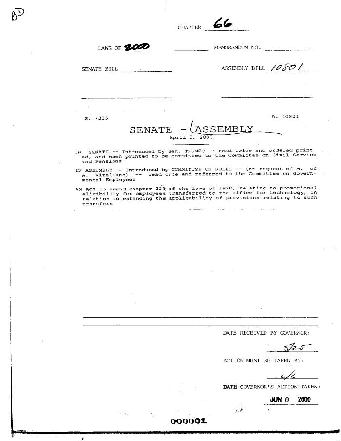 NYS Bill and Veto Jackets: 2000, Chapter 66
