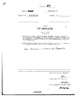 NYS Bill and Veto Jackets: 2000, Chapter 84