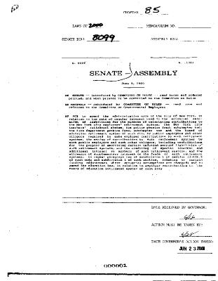 NYS Bill and Veto Jackets: 2000, Chapter 85