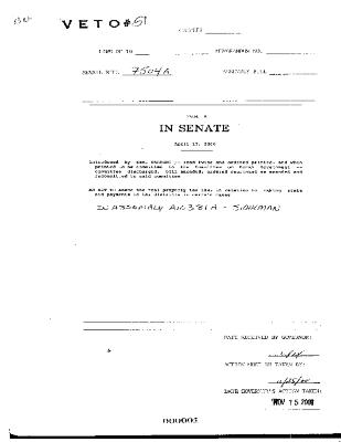 NYS Bill and Veto Jackets: 2000, Veto 51