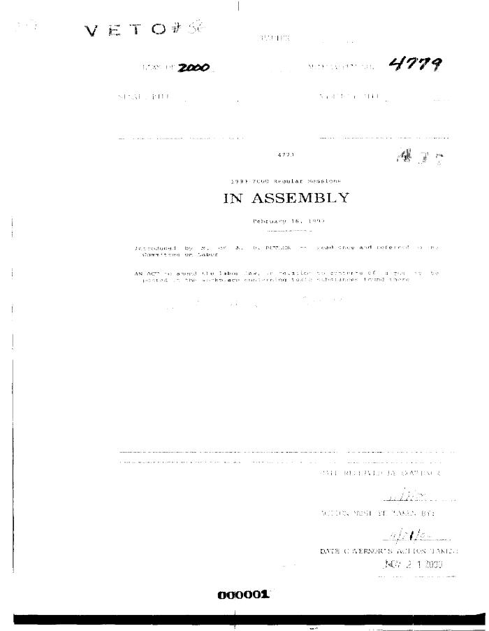 NYS Bill and Veto Jackets: 2000, Veto 56