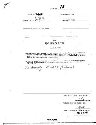 NYS Bill and Veto Jackets: 2000, Chapter 78