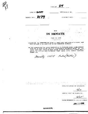 NYS Bill and Veto Jackets: 2000, Chapter 89