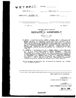 NYS Bill and Veto Jackets: 2000, Veto 62