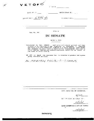 NYS Bill and Veto Jackets: 2000, Veto 45