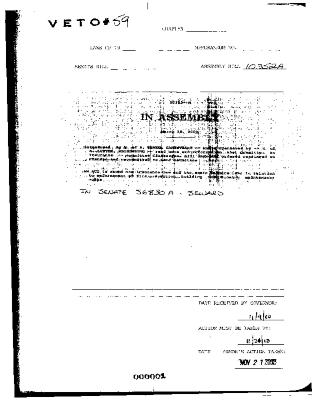 NYS Bill and Veto Jackets: 2000, Veto 59