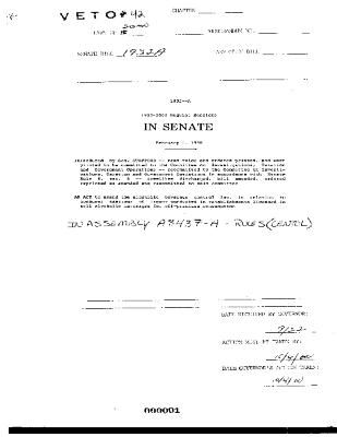 NYS Bill and Veto Jackets: 2000, Veto 42