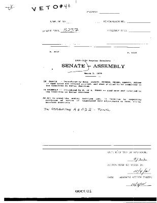 NYS Bill and Veto Jackets: 2000, Veto 43