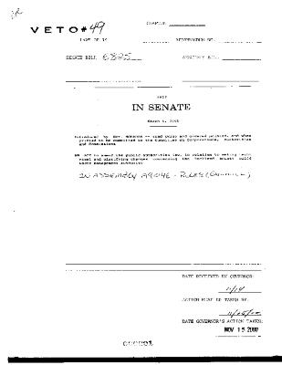 NYS Bill and Veto Jackets: 2000, Veto 49